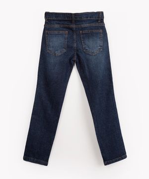 calça jeans infantil skinny com bolsos azul escuro