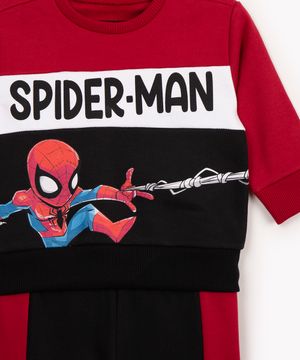 conjunto infantil de moletom homem aranha vermelho