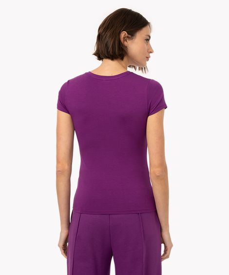 camiseta de algodão peruano básica roxa
