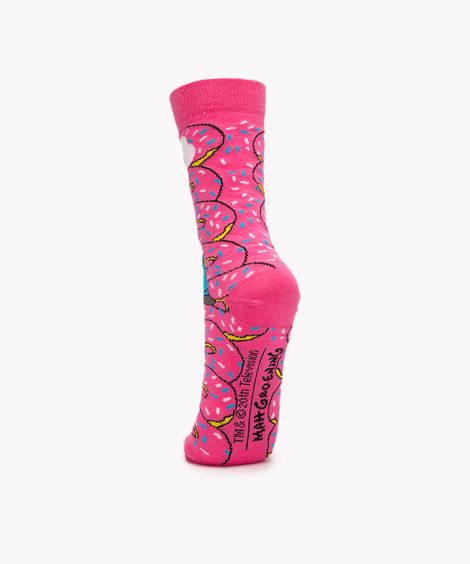 meia cano longo homer simpson rosa