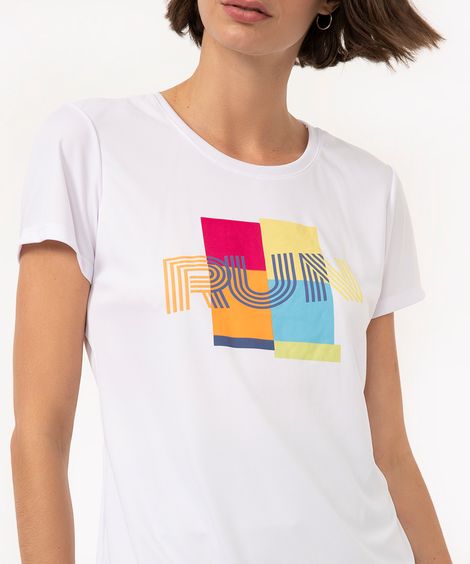 camiseta rum manga curta esportiva branco