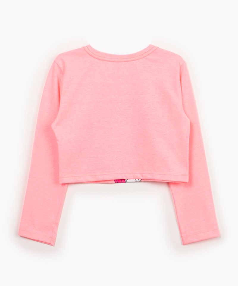 Cropped 8 a 16 anos Luluca Pandinhas Brandili Pink Neon