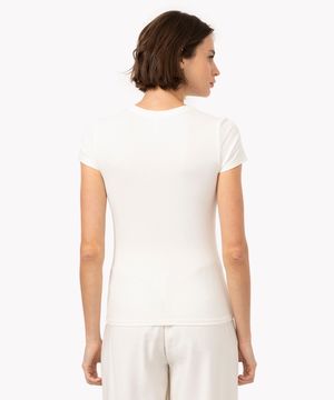 camiseta básica de algodão manga curta branco