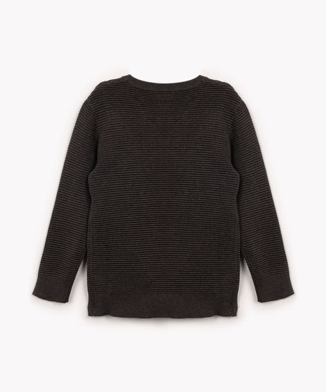 suéter de tricot infantil gola redonda chumbo