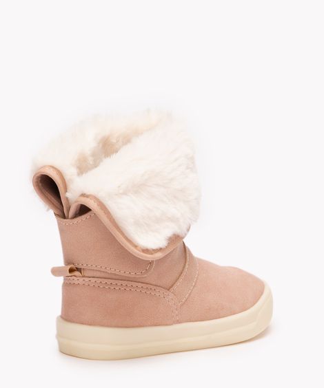 bota infantil cano médio com pelúcia rosa