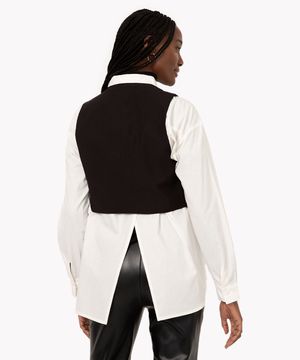 colete cropped alfaiataria preto