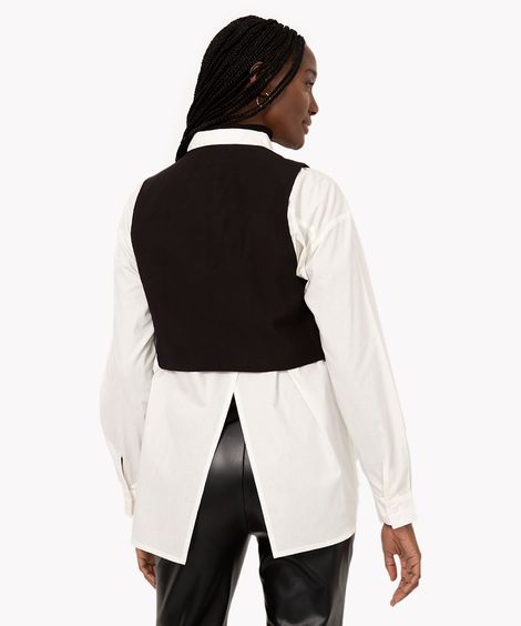 colete cropped alfaiataria preto