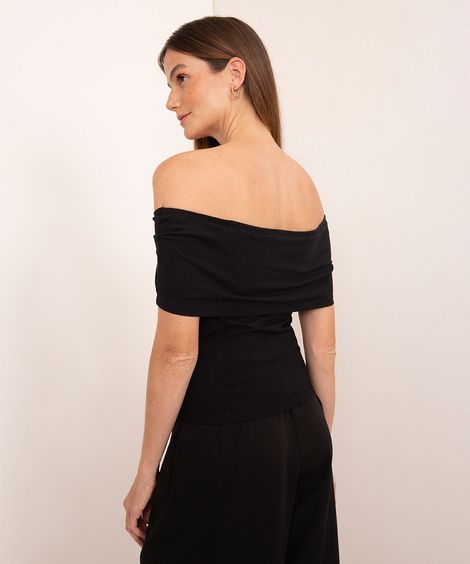 blusa alice ombro a ombro mindset preto