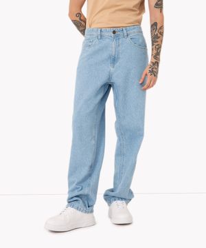 calça jeans skater com bolsos azul