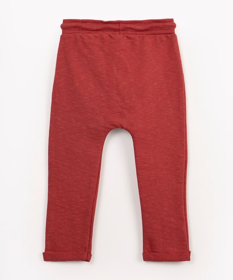 calça de moletom infantil com bolso vinho
