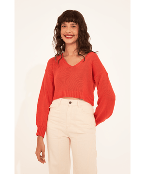 blusa tricot jade Garage Vermelho