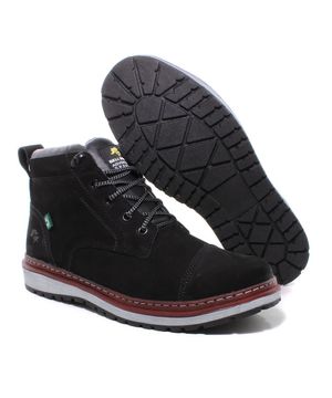 Coturno Masculino Couro Moderno Confortável Leve Casual Bell Boots Preto