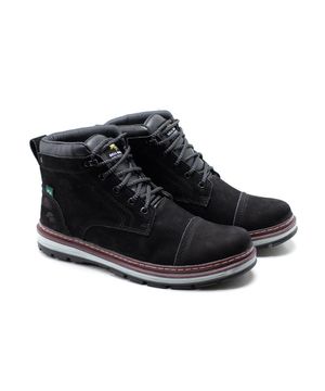 Coturno Masculino Couro Moderno Confortável Leve Casual Bell Boots Preto