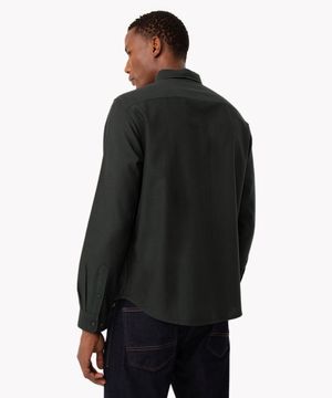 camisa comfort oxford manga longa VERDE ESCURO