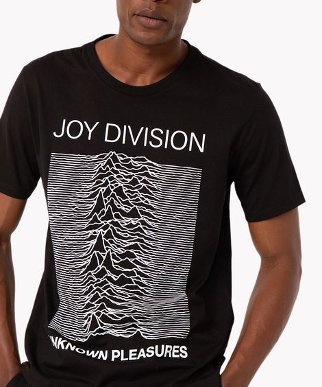 camiseta de algodão manga curta joy division preto
