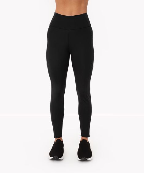 calça legging com bolsos cintura alta esportiva preta