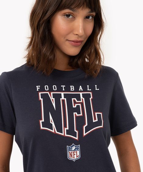 camiseta esportiva de algodão manga curta nfl azul marinho