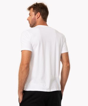 camiseta de algodão básica manga curta amarelo claro - branco