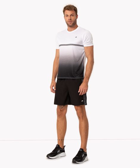bermuda cós elástico bolso com zíper esportiva preto