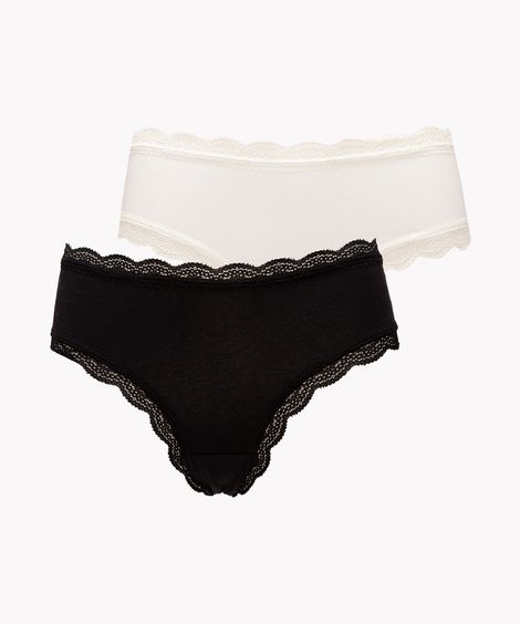 Kit de 2 Calcinhas Caleçon com Renda Multicor