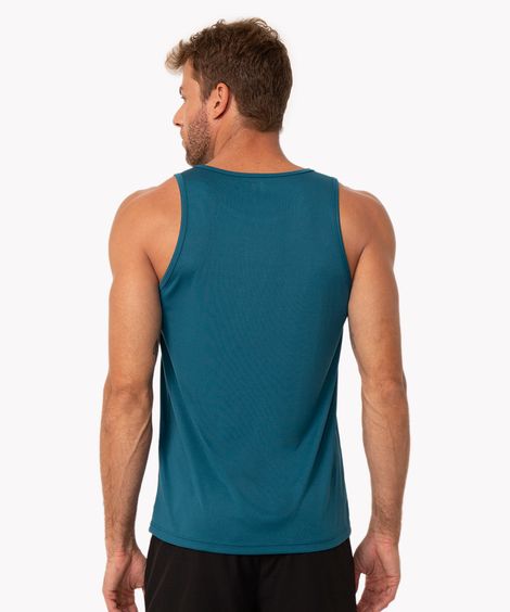Regata Masculina Esportiva Básica Gola Careca Azul