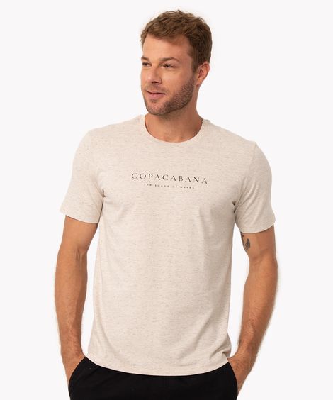 camiseta de algodão copacabana manga curta  off white