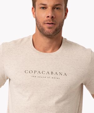 camiseta de algodão copacabana manga curta  off white