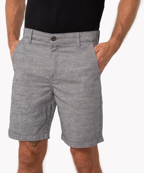 bermuda de algodão com bolsos azul