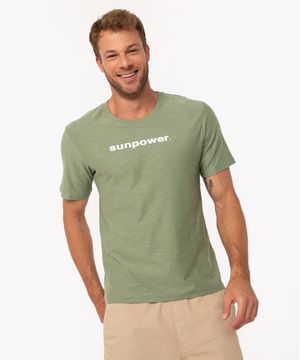 camiseta de algodão flamê sunpower manga curta verde
