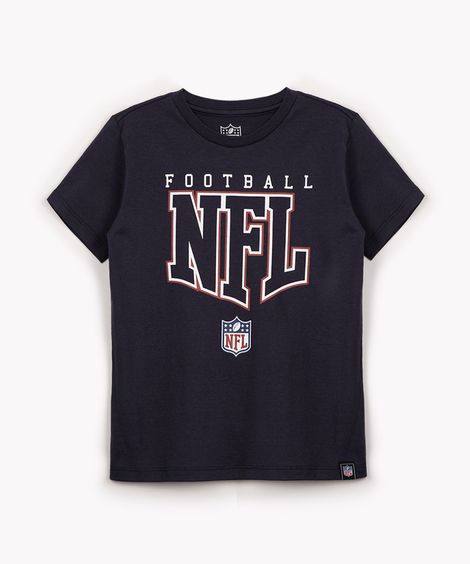 camiseta de algodão infantil nfl manga curta azul marinho