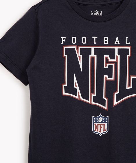camiseta de algodão infantil nfl manga curta azul marinho