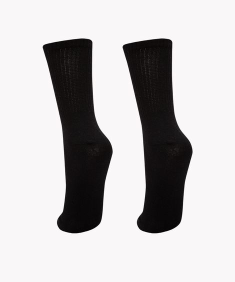 kit de 2 meias cano longo preto