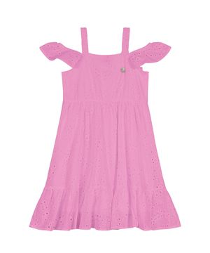 Vestido Midi Ciganinha Juvenil Trick Nick Rosa