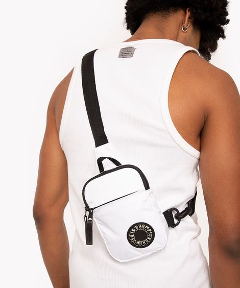 bolsa shoulder com zíper branca