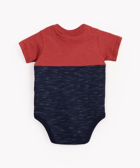 body infantil manga curta com bolso vinho