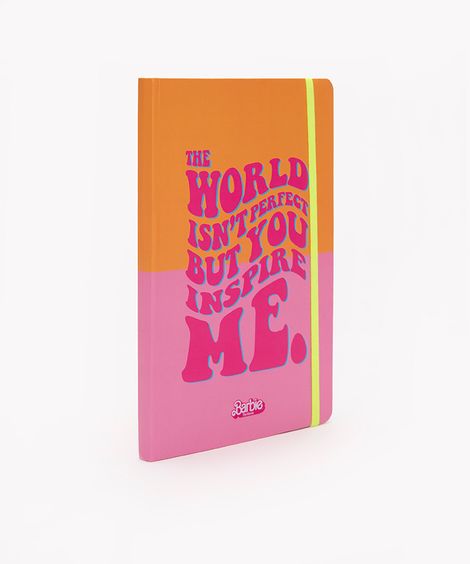 caderno brochura barbie com elástico colorido