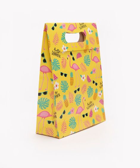 sacola de presente summer amarelo