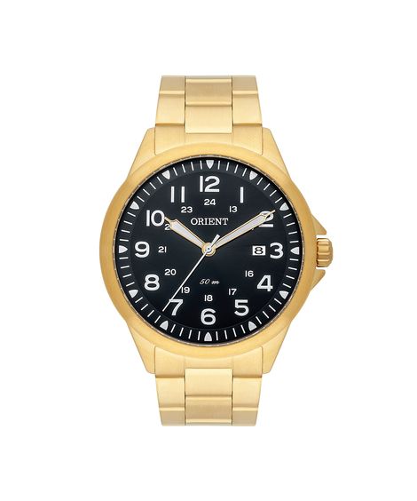 Relógio Analógico Oriente com Calendário MGSS1199 P2KX DOURADO