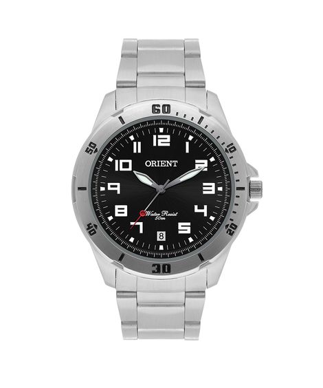 relógio masculino orient analógico calendário mbss1155a p2sx prateado