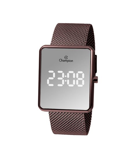 relógio digital led Champion CH40080M MARROM