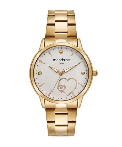 kit de relógio analógico Mondaine 32534LPMVDE1KZ  e pulseira DOURADO
