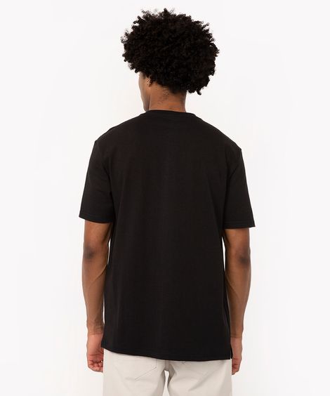 camiseta de algodão sunset manga curta preto