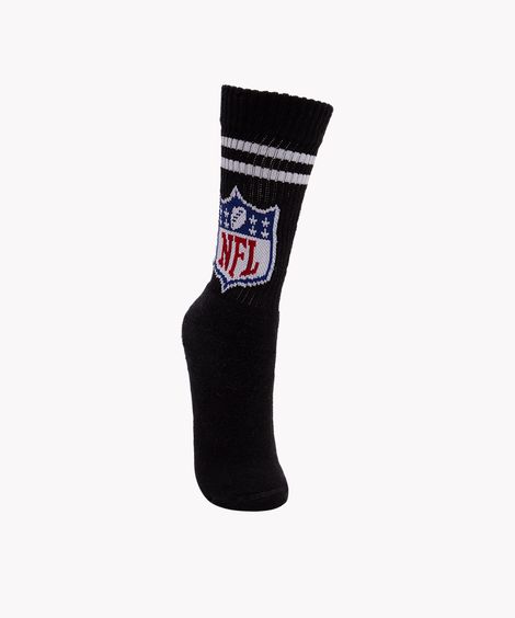meia cano alto canelado nfl preta