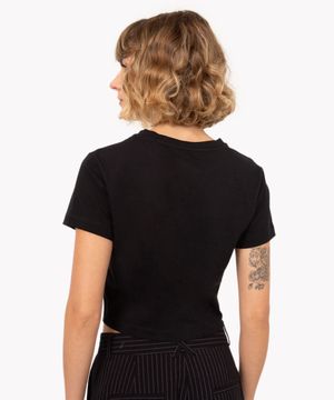 blusa babylook barbie brilhos preto