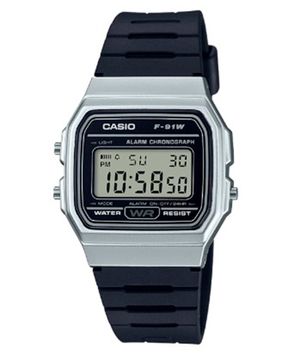 Relógio casio masculino digital -F-91WM-7A_DF prata