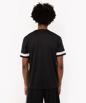 camiseta manga curta com recorte raiders nfl esportiva ace preta