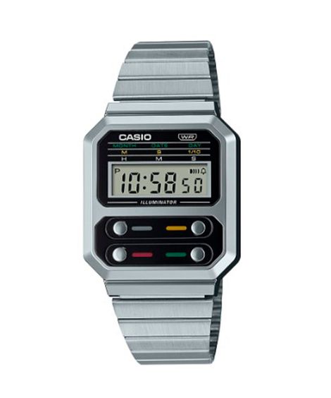 relógio digital casio A100WE-1ADF prata