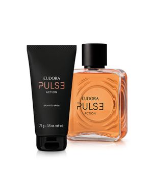 Eudora Kit Pulse Action Desodorante Colônia 100ml com Balm Pós Barba 75g