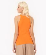 Regata De Tricot Halter Neck Laranja Médio