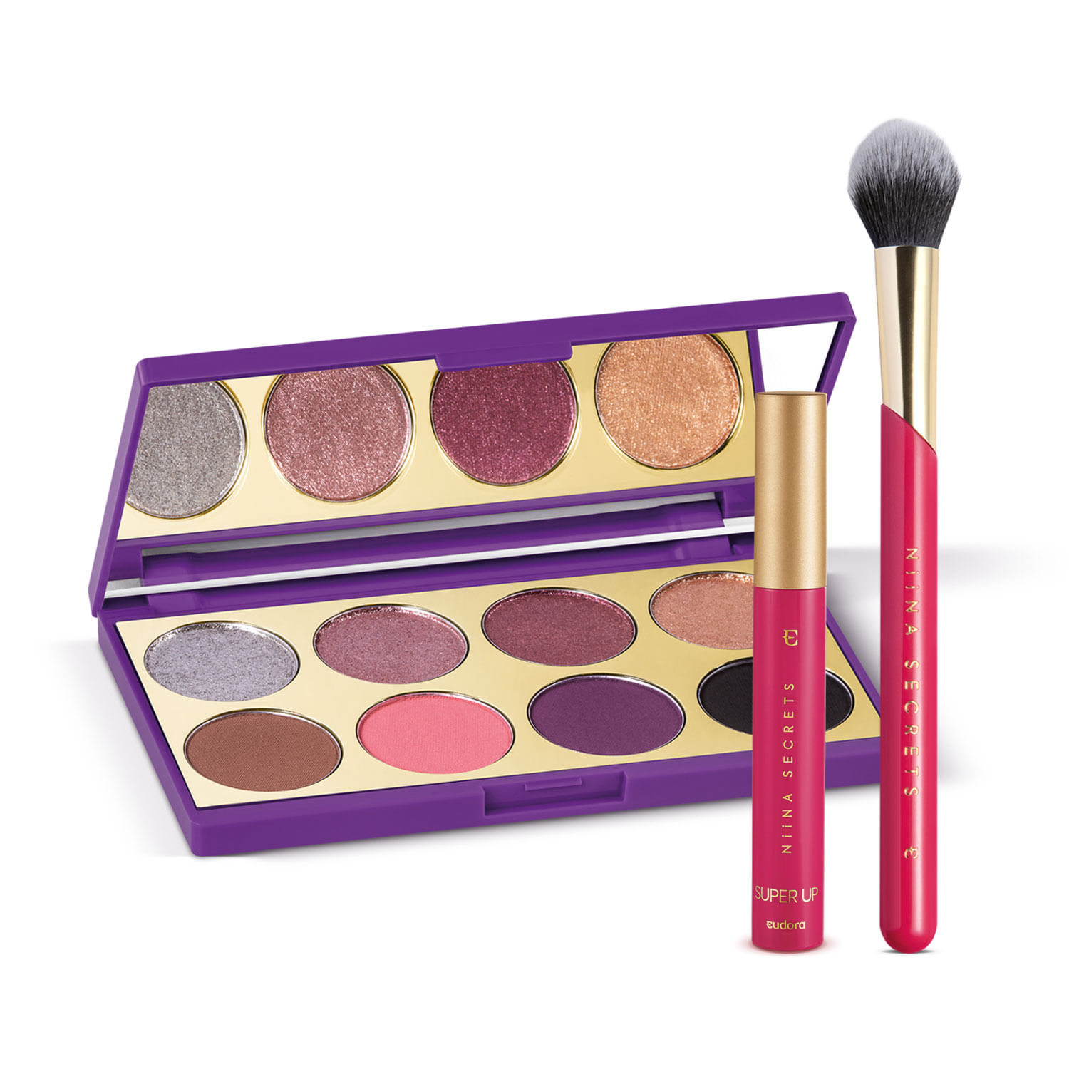 Combo Niina Secrets: Palette Purple 5,6g + Cleasing Oil 100ml + Máscara  para Cílios 8g